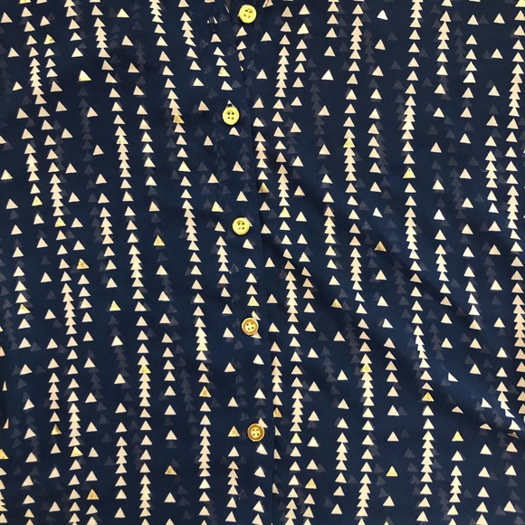 Navy blue patterned sheer top - Picture 4 of 5